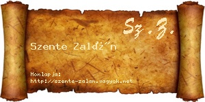 Szente Zalán névjegykártya